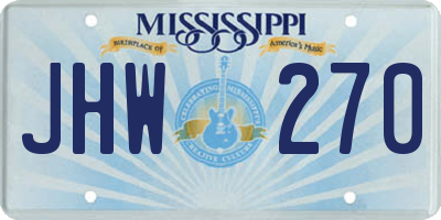 MS license plate JHW270