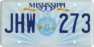 MS license plate JHW273