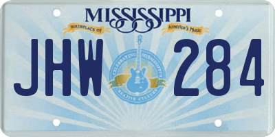 MS license plate JHW284