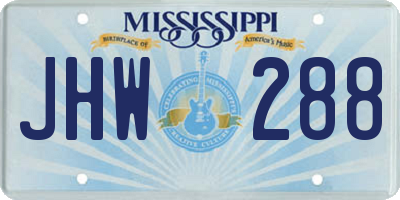 MS license plate JHW288