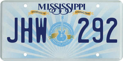 MS license plate JHW292