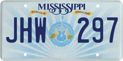 MS license plate JHW297