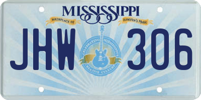 MS license plate JHW306