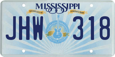 MS license plate JHW318