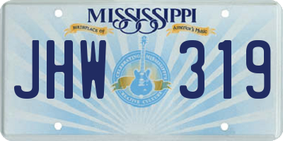 MS license plate JHW319