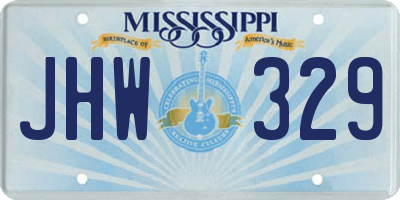 MS license plate JHW329