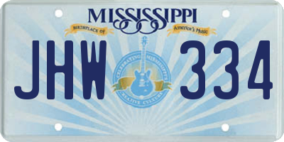 MS license plate JHW334