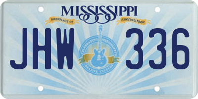 MS license plate JHW336