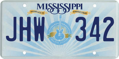 MS license plate JHW342