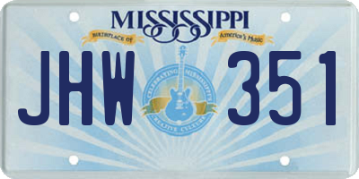MS license plate JHW351