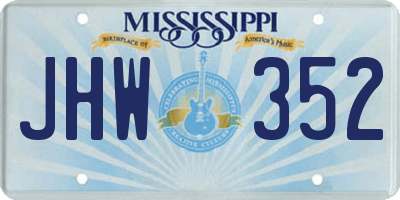 MS license plate JHW352