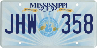 MS license plate JHW358