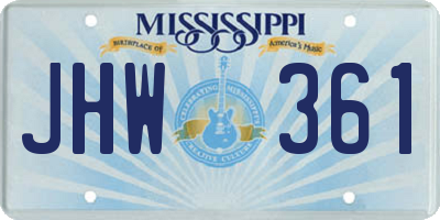 MS license plate JHW361