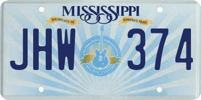 MS license plate JHW374