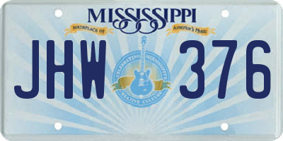 MS license plate JHW376
