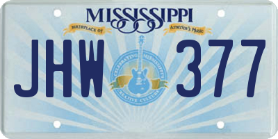 MS license plate JHW377