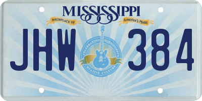 MS license plate JHW384