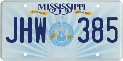 MS license plate JHW385