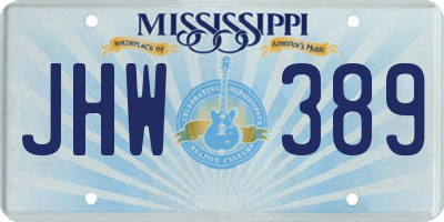 MS license plate JHW389
