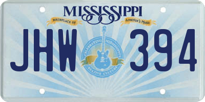 MS license plate JHW394