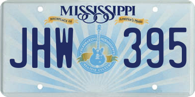 MS license plate JHW395