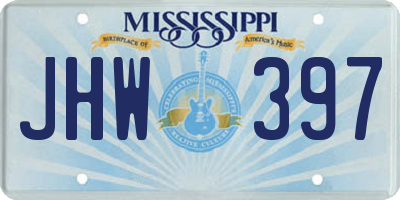 MS license plate JHW397