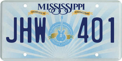 MS license plate JHW401