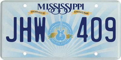 MS license plate JHW409