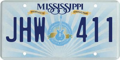 MS license plate JHW411