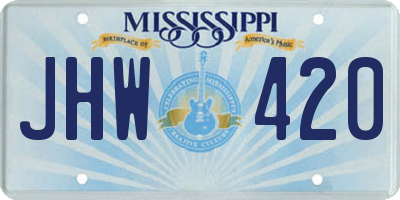 MS license plate JHW420
