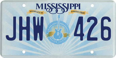 MS license plate JHW426