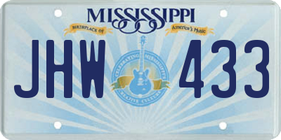 MS license plate JHW433