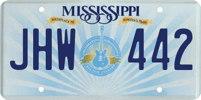 MS license plate JHW442