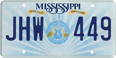 MS license plate JHW449