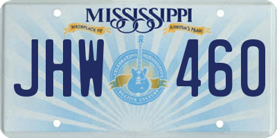 MS license plate JHW460