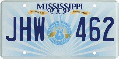 MS license plate JHW462