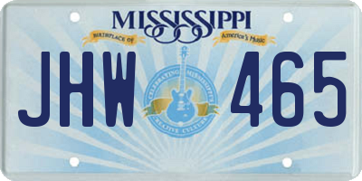 MS license plate JHW465