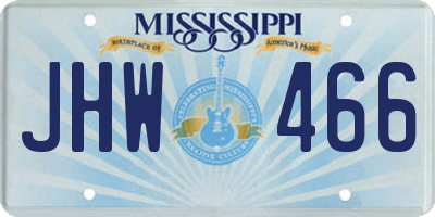 MS license plate JHW466