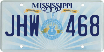 MS license plate JHW468