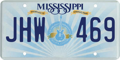 MS license plate JHW469