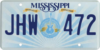 MS license plate JHW472
