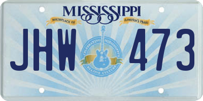 MS license plate JHW473
