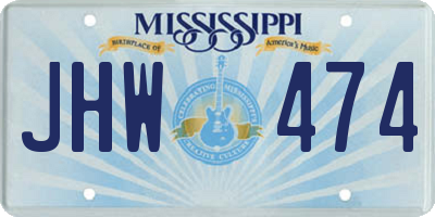 MS license plate JHW474
