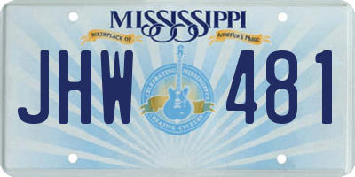 MS license plate JHW481