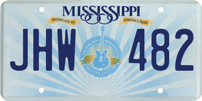 MS license plate JHW482
