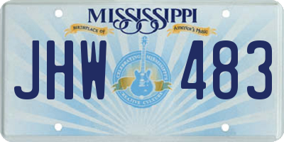 MS license plate JHW483