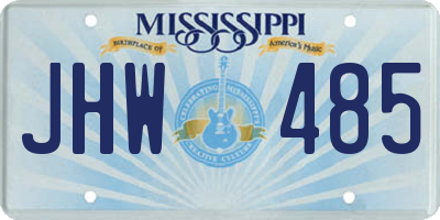 MS license plate JHW485
