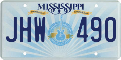 MS license plate JHW490