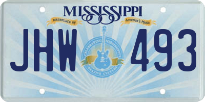 MS license plate JHW493