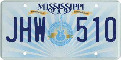 MS license plate JHW510